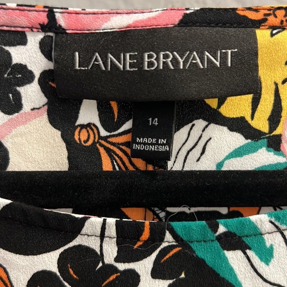 Lame Bryant Floral Blouse Ruffle Sleeve size 14 - Picture 4 of 7